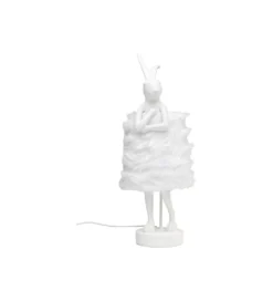 Lampa stołowa ANIMAL RABBIT FUR 68 cm srebrno biała*KDesign Hot
