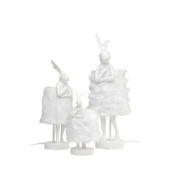 Lampa stołowa ANIMAL RABBIT FUR 68 cm srebrno biała*KDesign Hot