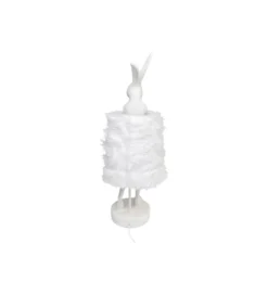 Lampa stołowa ANIMAL RABBIT FUR 68 cm srebrno biała*KDesign Hot