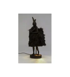 Lampa stołowa ANIMAL RABBIT FUR 50 cm czarno złota*KDesign Sale
