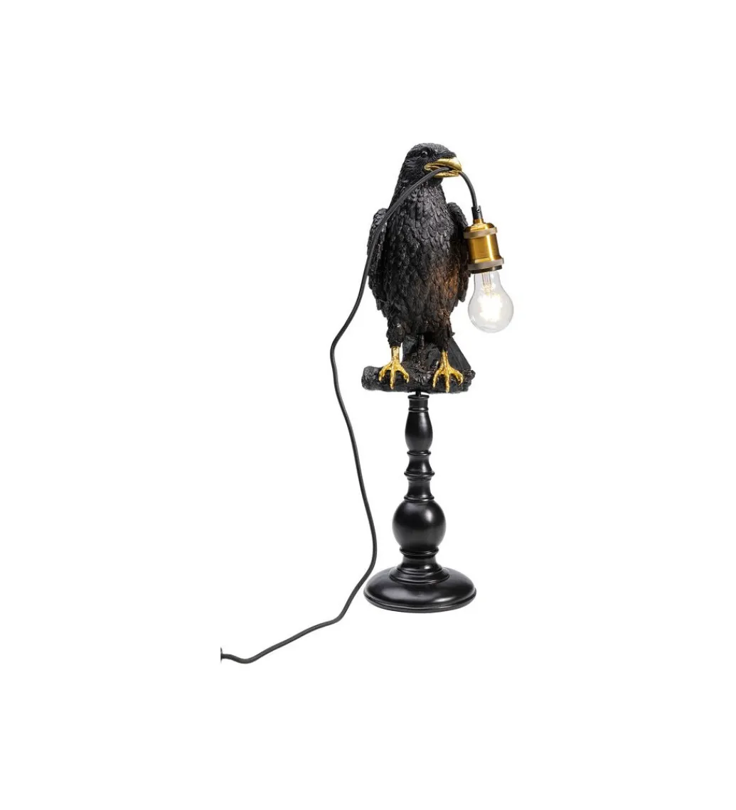 Lampa stołowa ANIMAL SITTING CROW 61 cm czarna*KDesign Hot