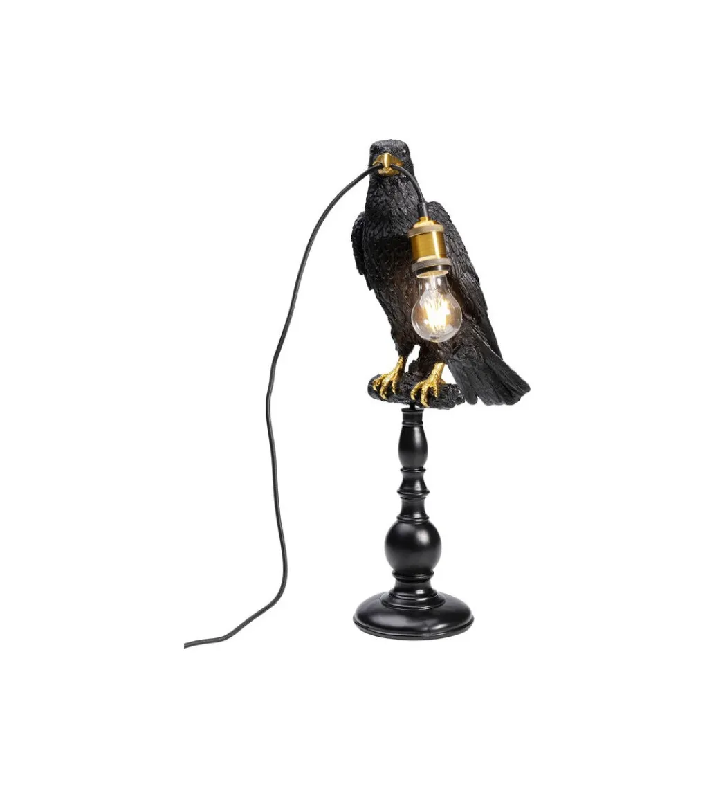 Lampa stołowa ANIMAL SITTING CROW 61 cm czarna*KDesign Hot