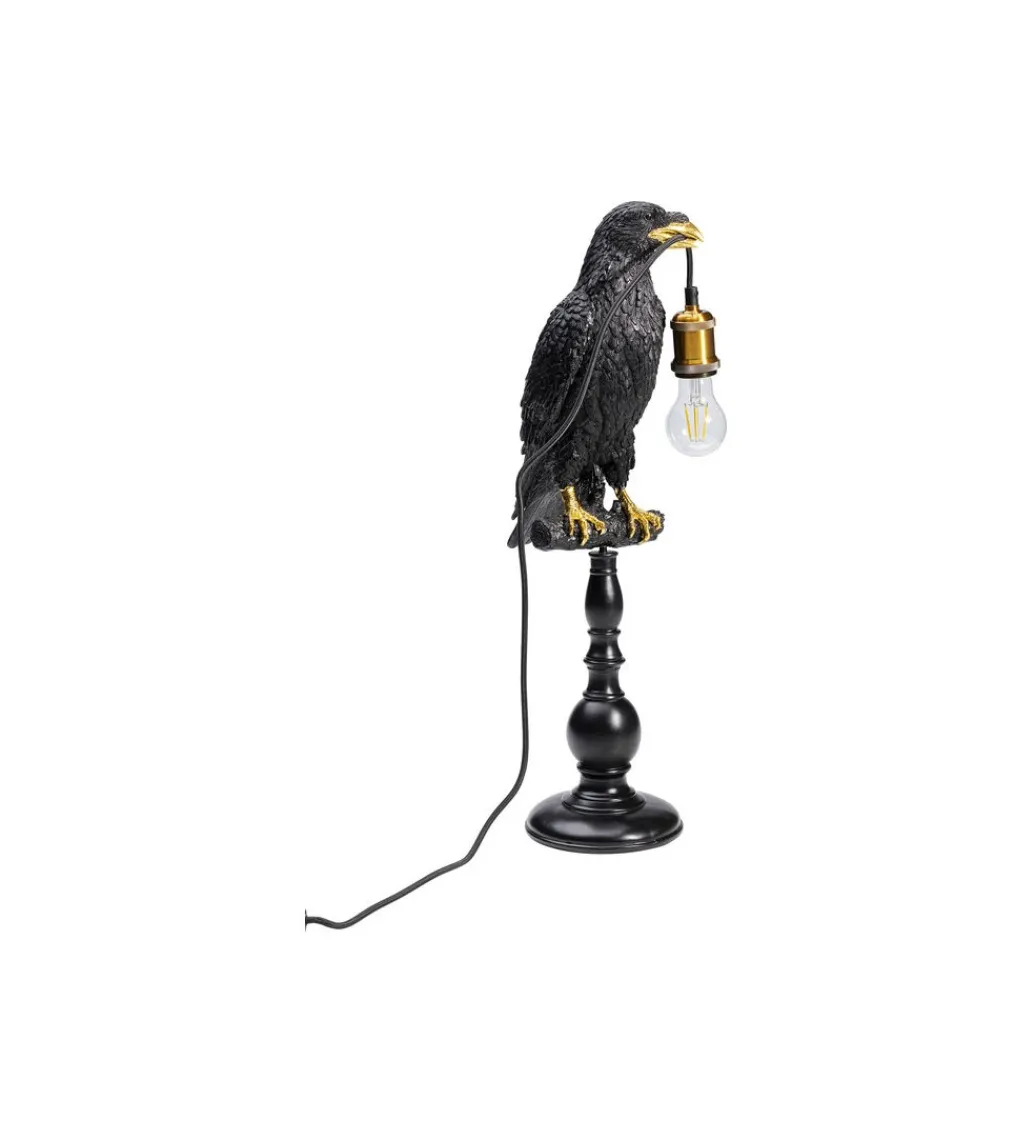 Lampa stołowa ANIMAL SITTING CROW 61 cm czarna*KDesign Hot