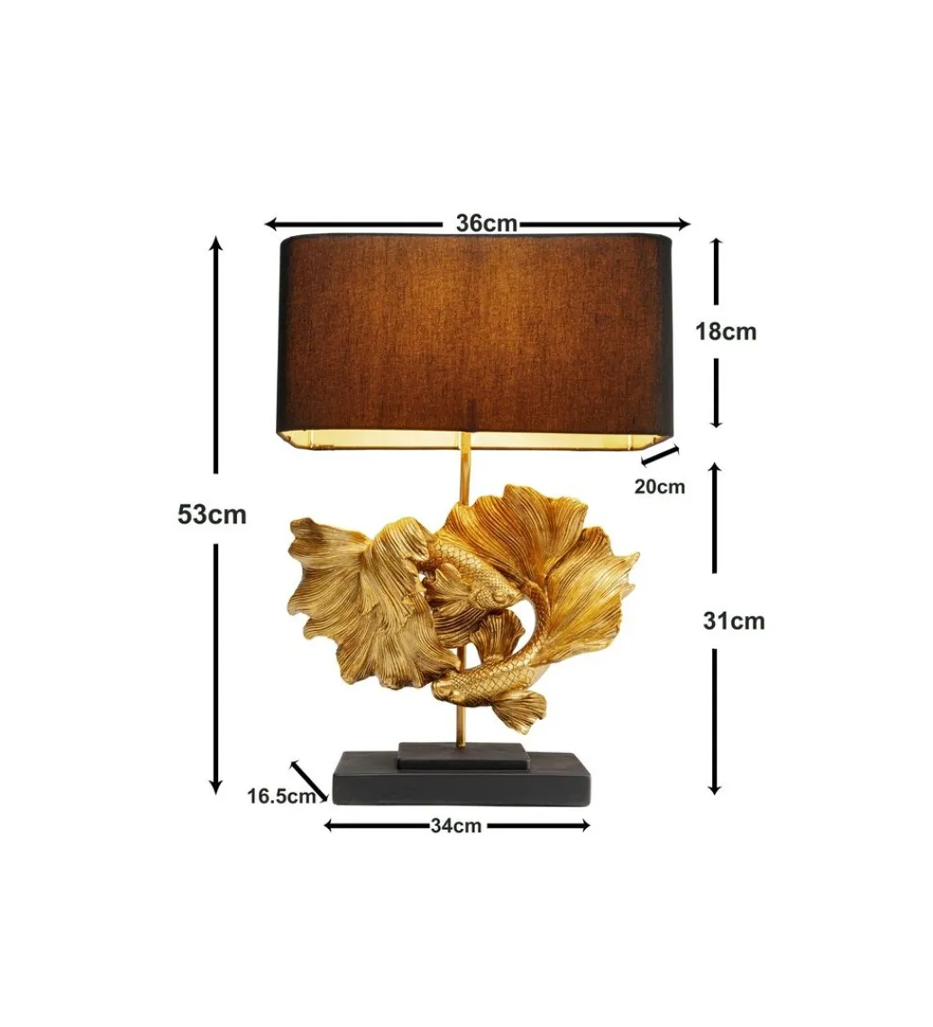 Lampa stołowa BETTA FISH 53 cm złota*KDesign Discount