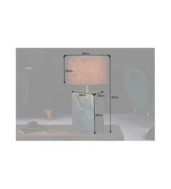 Lampa stołowa BRANDE 55 cm marmur zielona*Invicta Interior Outlet