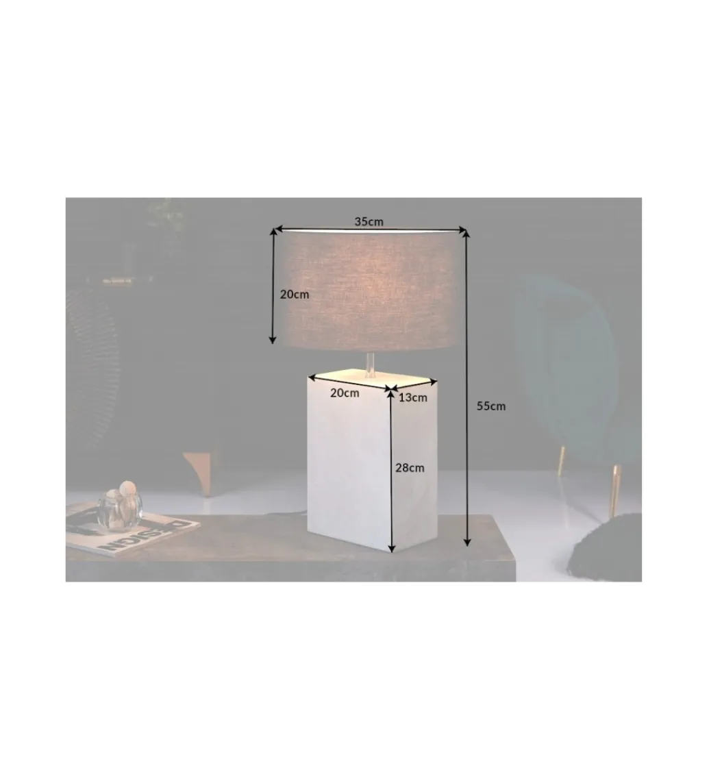 Lampa stołowa BRANDE 55 cm marmur biała*Invicta Interior