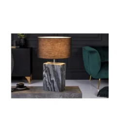 Lampa stołowa BRANDE 55 cm marmur czarna*Invicta Interior Hot