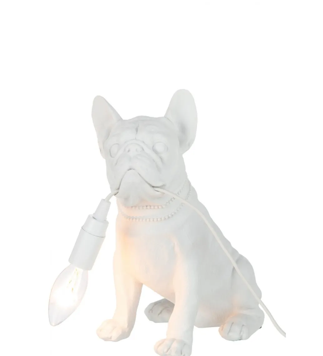 Lampa stołowa Bulldog biała*J-Line Online