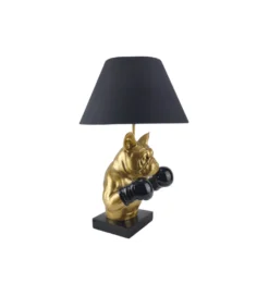 Lampa stołowa BULLDOG 55 cm złota czarna*Invicta Interior