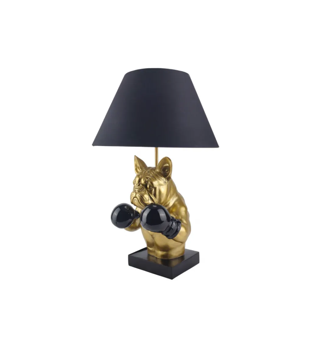 Lampa stołowa BULLDOG 55 cm złota czarna*Invicta Interior