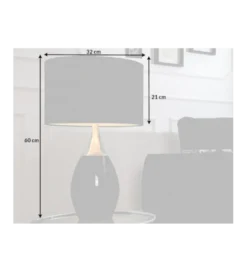 Lampa stołowa Carla 60 cm czarna*Invicta Interior Discount