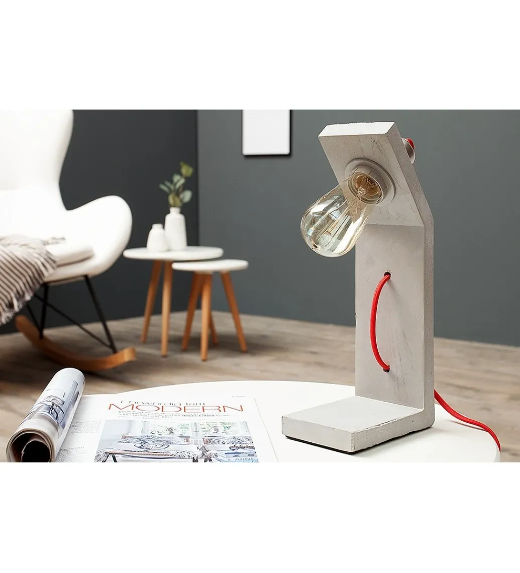 Lampa stołowa Cement Structure 30 cm szara*Invicta Interior New