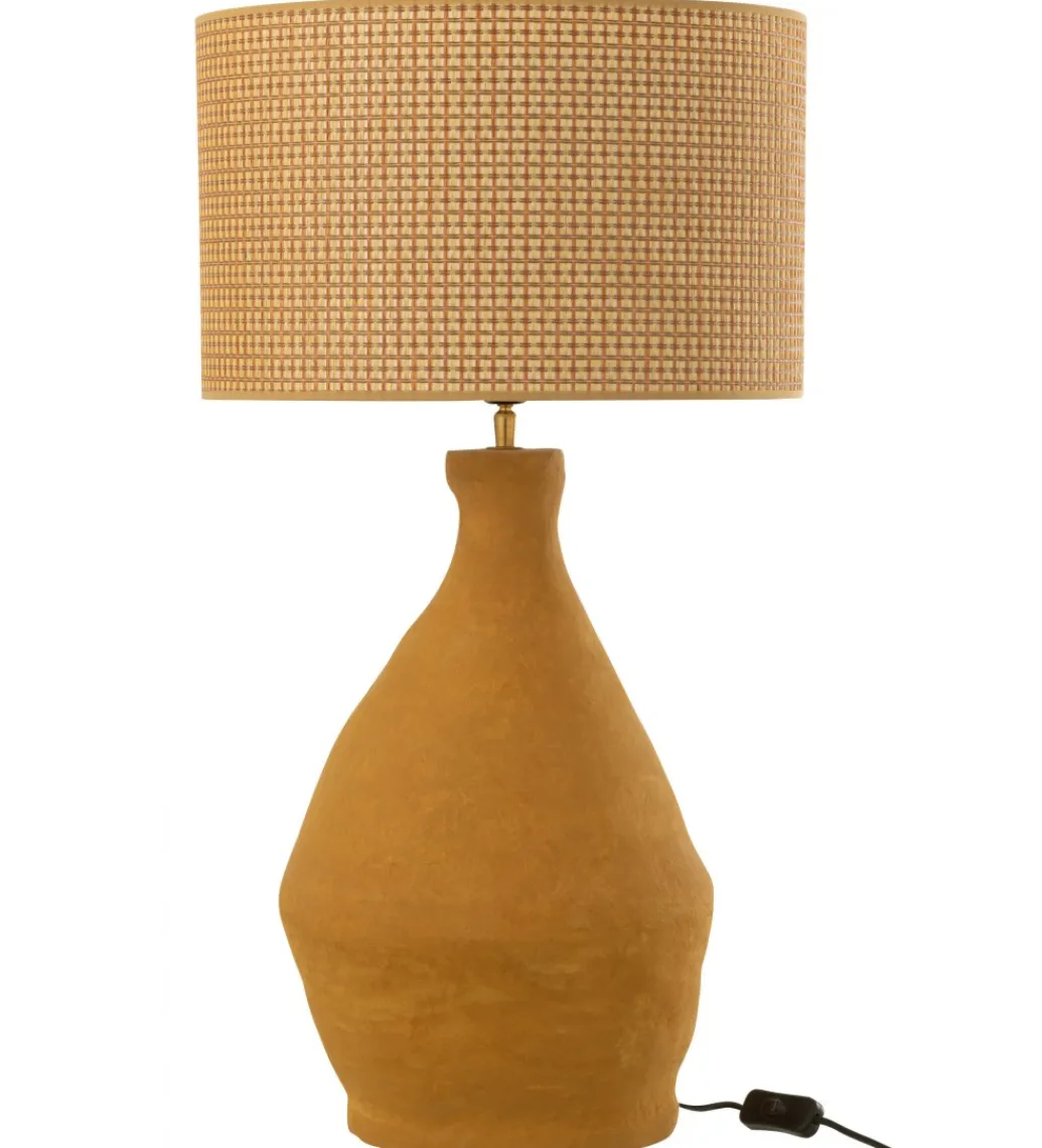 Lampa stołowa CENTRUS papier mache żołta*J-Line Outlet