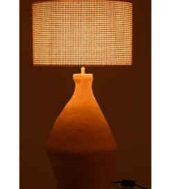 Lampa stołowa CENTRUS papier mache żołta*J-Line Outlet