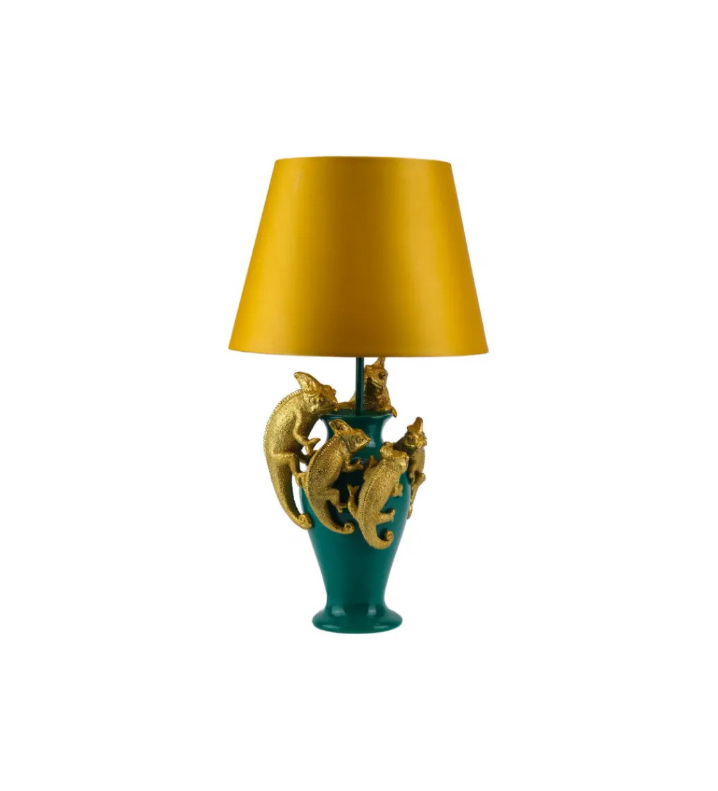 Lampa stołowa CHAMELEON 55 cm złoto zielona*Invicta Interior New