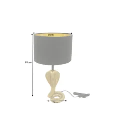 Lampa stołowa COBRA 65 cm czarna złota*Invicta Interior Outlet