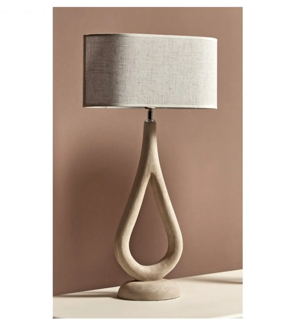 Lampa stołowa CRONOS 40 cm drewno mango*Imeri Hot