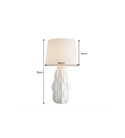 Lampa stołowa ELEGANCIA 65 cm ceramika biały*Invicta Interior Best