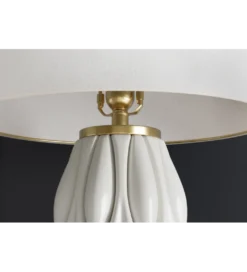 Lampa stołowa ELEGANCIA 65 cm ceramika biały*Invicta Interior Best