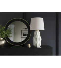 Lampa stołowa ELEGANCIA 65 cm ceramika biały*Invicta Interior Best