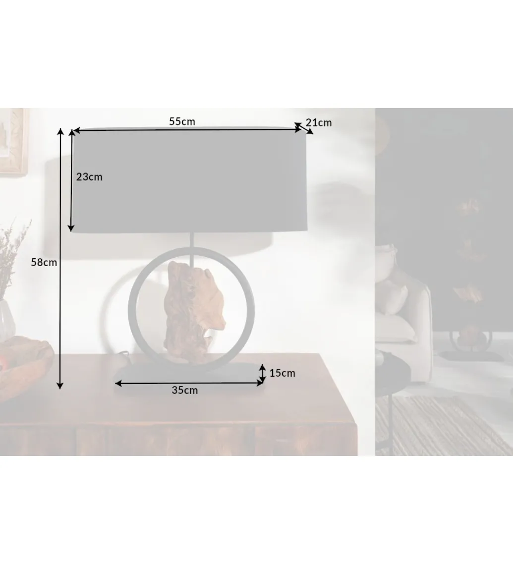 Lampa stołowa Elit 55 cm czarna*Invicta Interior - przedsprzedaż
