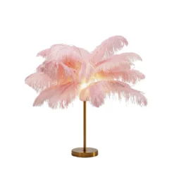 Lampa stołowa FEATHER PALM 60 Cm Pióra różowa*KDesign Clearance