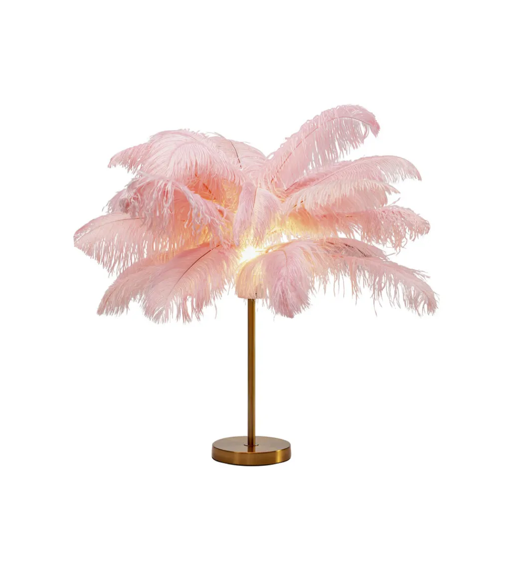 Lampa stołowa FEATHER PALM 60 Cm Pióra różowa*KDesign Clearance