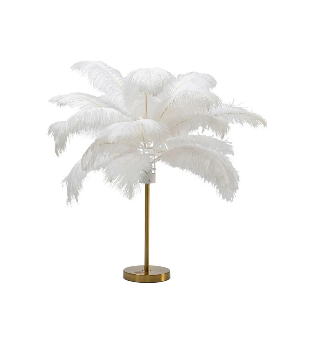 Lampa stołowa FEATHER PALM 60 cm pióra biała*KDesign Discount