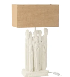 Lampa stołowa FIGURINES 58 cm biała naturalna*J-Line