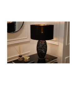 Lampa stołowa FLANK 40 cm czarna*Invicta Interior Sale