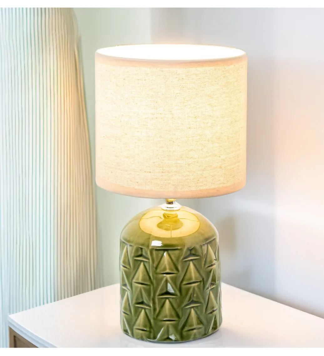 Lampa stołowa FRANKY 28 cm ceramiczna zielona*Exclusivas Sale