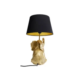 Lampa stołowa Happy Elefant 48 cm złoto czarna*KDesign