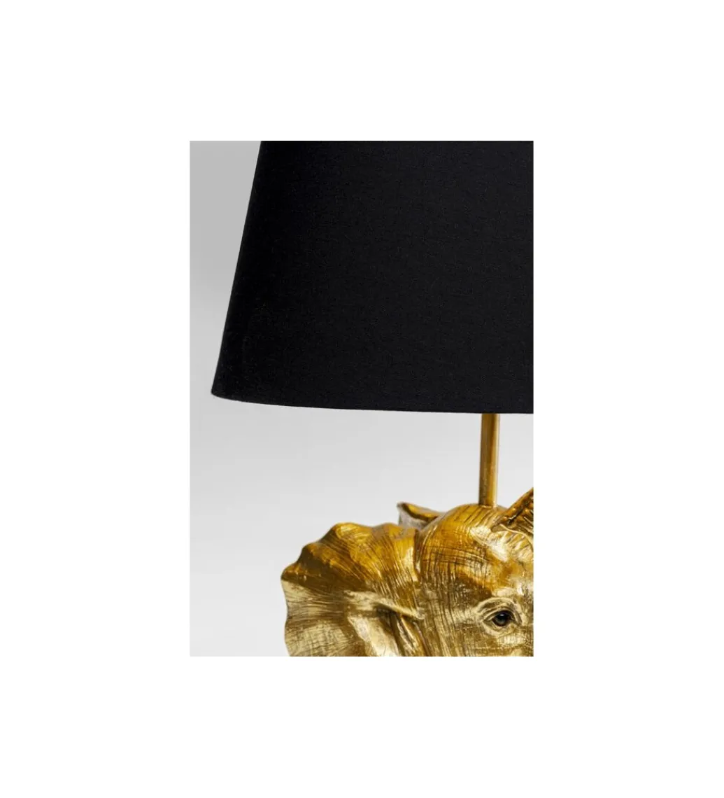 Lampa stołowa Happy Elefant 48 cm złoto czarna*KDesign
