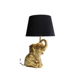 Lampa stołowa Happy Elefant 48 cm złoto czarna*KDesign