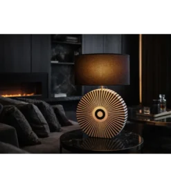 Lampa stołowa HARMONY NATURE 65 cm czarnobiała*Invicta Interior Outlet
