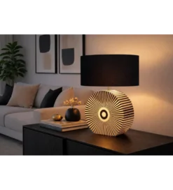 Lampa stołowa HARMONY NATURE 65 cm czarnobiała*Invicta Interior Outlet