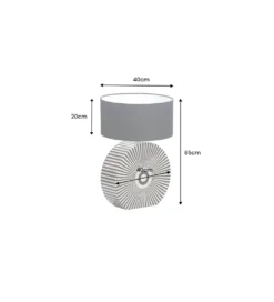 Lampa stołowa HARMONY NATURE 65 cm czarnobiała*Invicta Interior Outlet