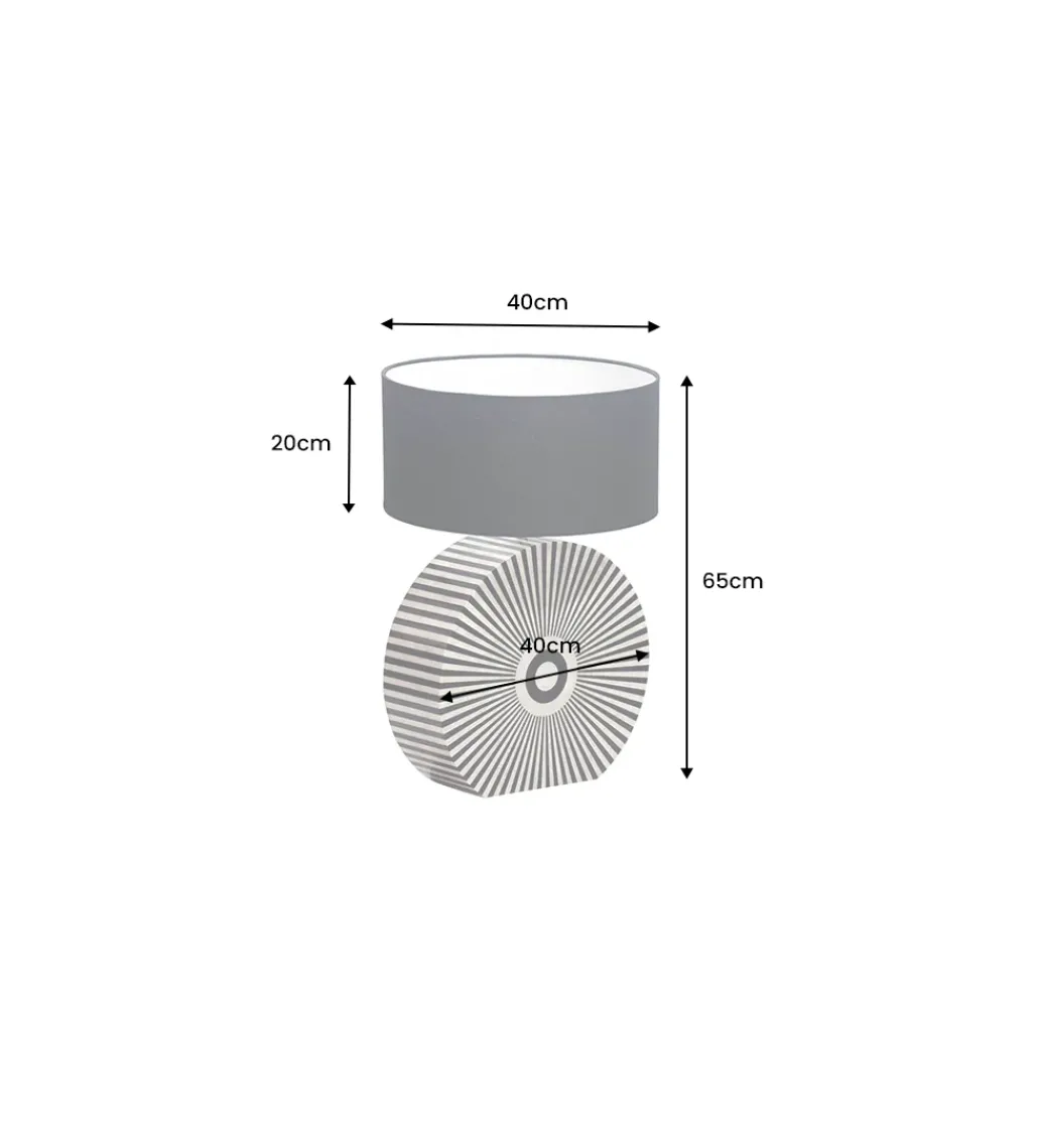 Lampa stołowa HARMONY NATURE 65 cm czarnobiała*Invicta Interior Outlet