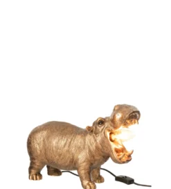 Lampa stołowa Hippo 25 cm antyczny miedź*J-Line Best