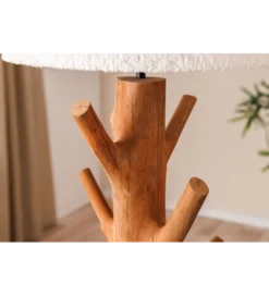 Lampa stołowa JEWELRY 60 cm drewno mangostan boucle*Invicta Interior Outlet