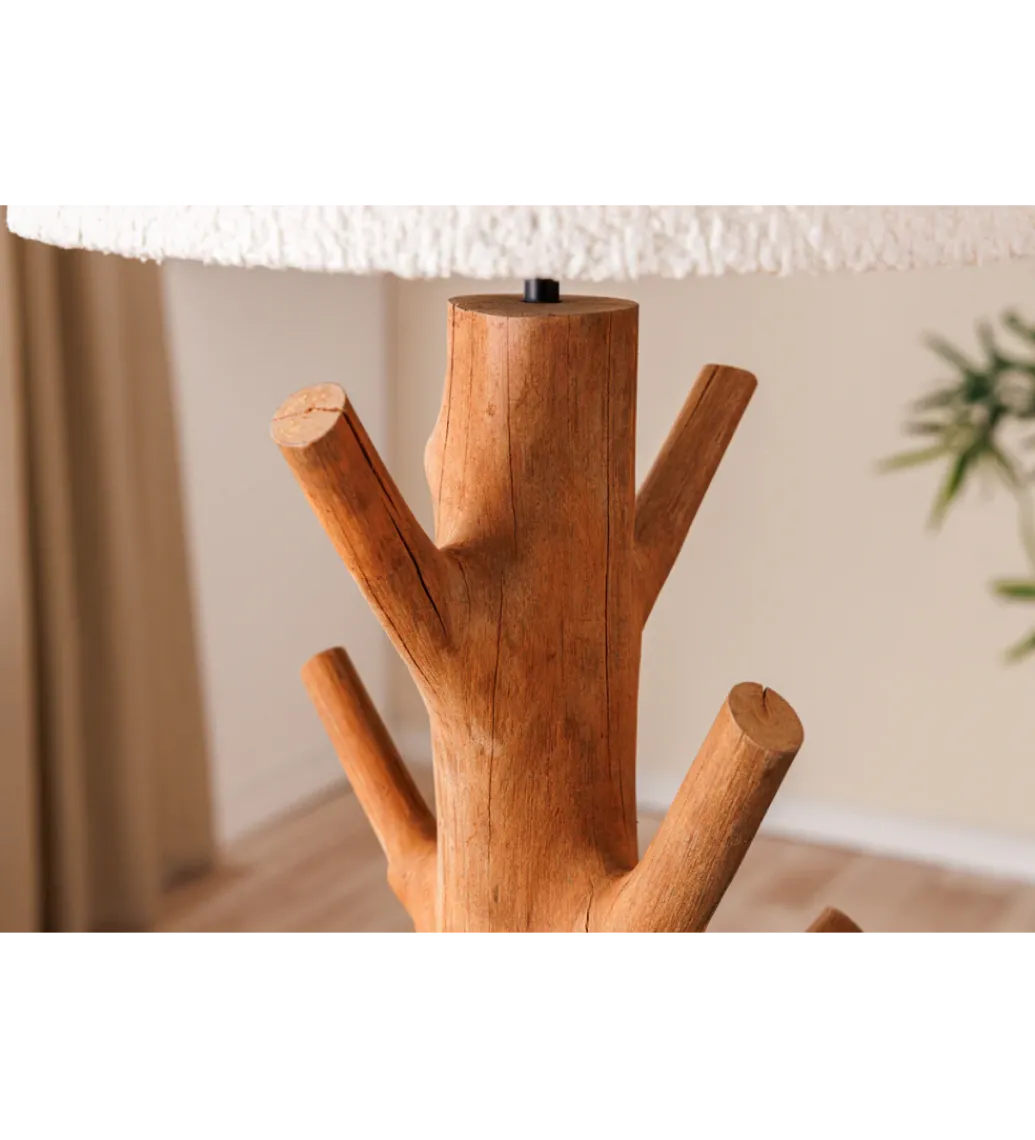 Lampa stołowa JEWELRY 60 cm drewno mangostan boucle*Invicta Interior Outlet