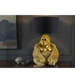 Lampa stołowa KING APE 54 cm czarna złota*Invicta Interior Sale