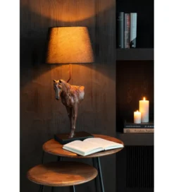 Lampa stołowa KOŃ 70 cm ciemnobrązowy*J-Line Outlet