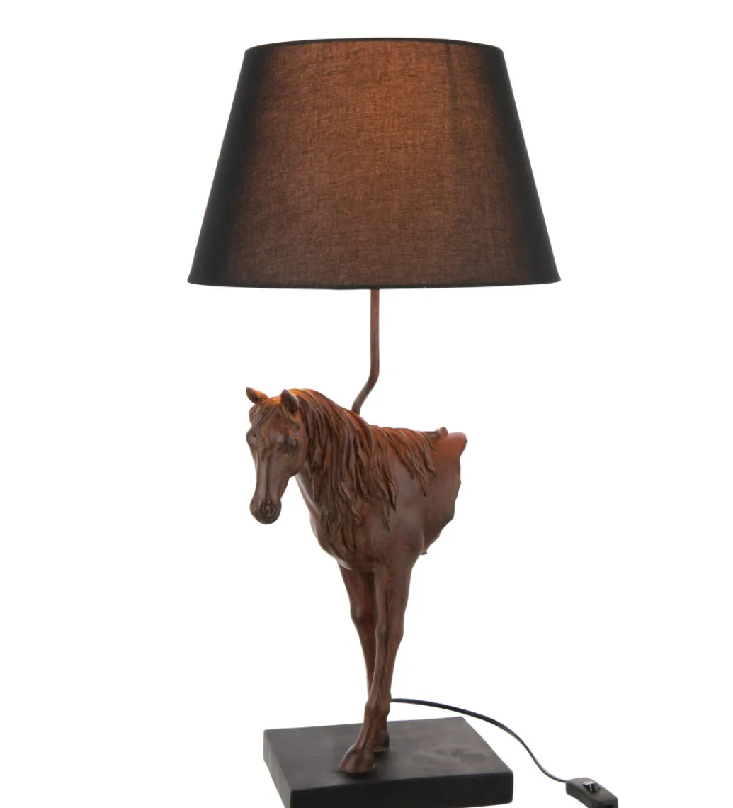 Lampa stołowa KOŃ 70 cm ciemnobrązowy*J-Line Outlet