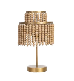 Lampa stołowa KORGAL 50 cm naturalna złota*Zona-Design New