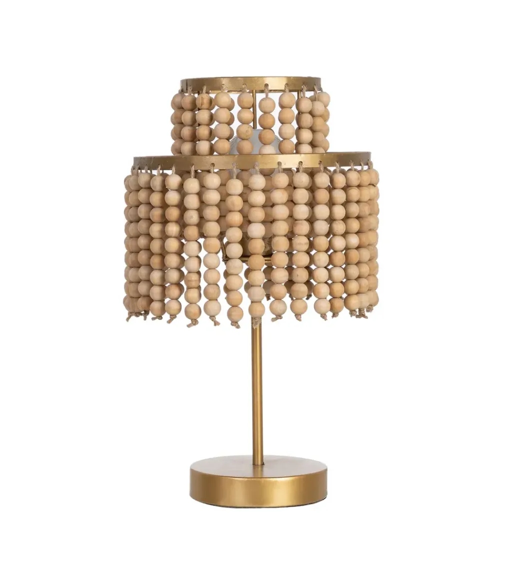 Lampa stołowa KORGAL 50 cm naturalna złota*Zona-Design New