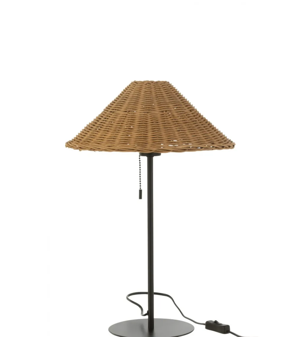 Lampa stołowa MERTAN 50 cm rattan czarna*J-Line Clearance