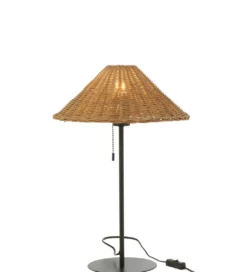 Lampa stołowa MERTAN 50 cm rattan czarna*J-Line Clearance