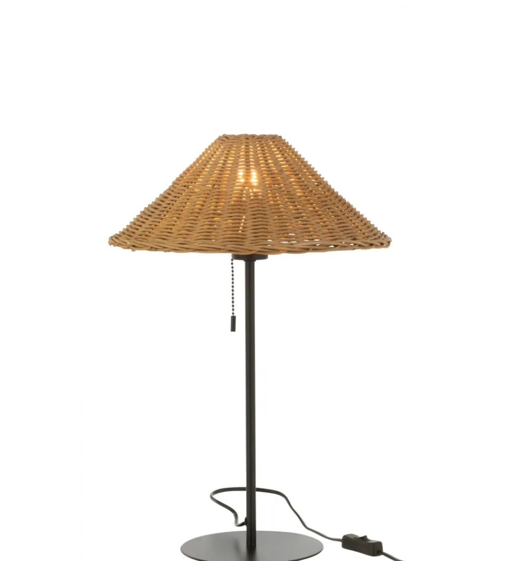 Lampa stołowa MERTAN 50 cm rattan czarna*J-Line Clearance