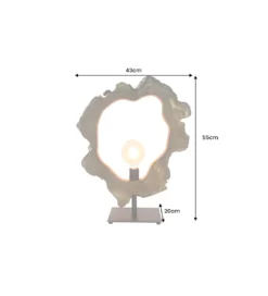 Lampa stołowa MIKO 55 cm drewno teak*Invicta Interior - przedsprzedaż Discount